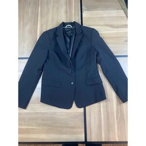 Banana Republic Petite Black Wool Blend Blazer Jacket Womens Size 8P